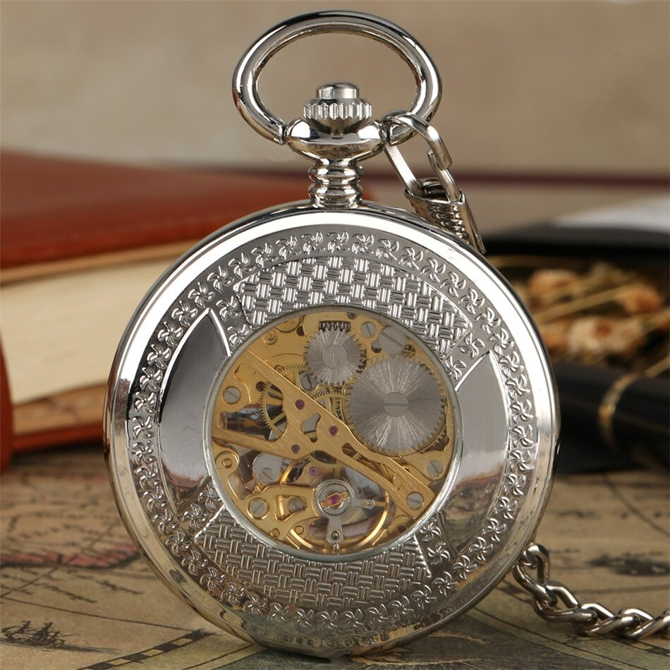 Exquisite Male Retro Clock with Chain / Antique Mechanical Pocket Watch of Three Colors
