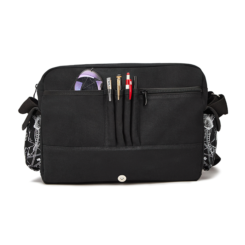 Fashion Black Gothic Shoulder Bag For Women / Brand Rivet Patchwork Handbags