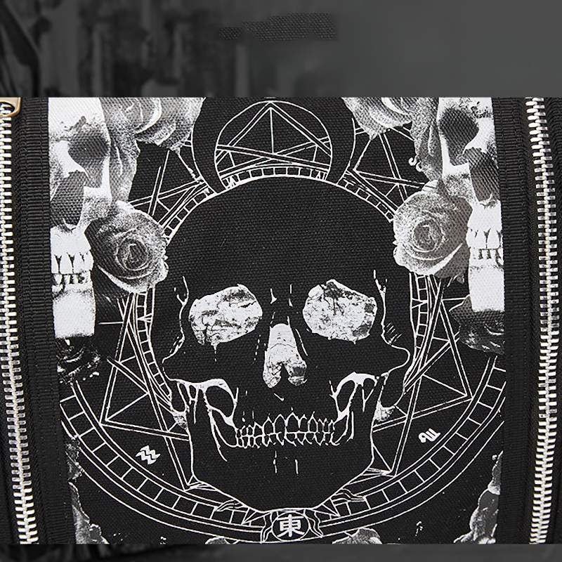 Fashion Black Gothic Shoulder Bag For Women / Brand Rivet Patchwork Handbags