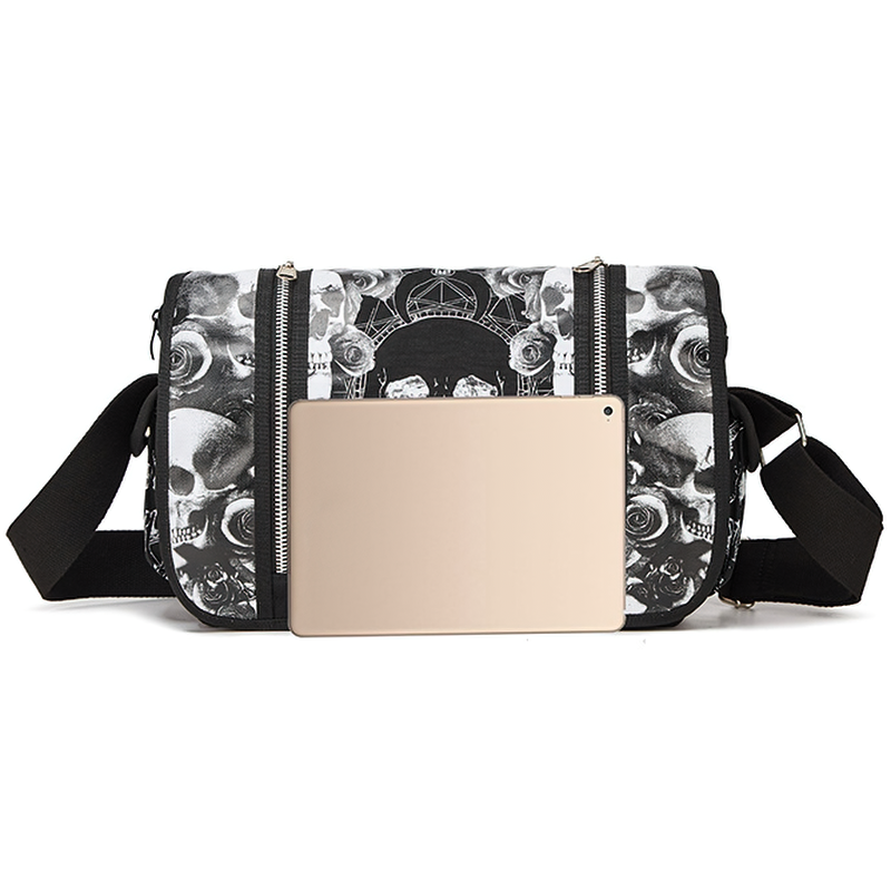 Fashion Black Gothic Shoulder Bag For Women / Brand Rivet Patchwork Handbags