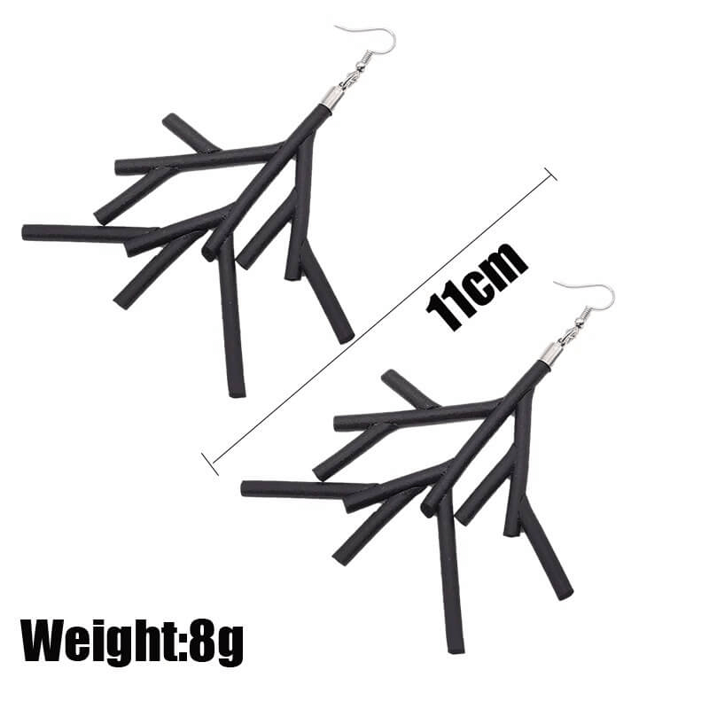 Fashion Black Rubber Earrings / Gothic Jewelry For Women / Handmade Big Accessories