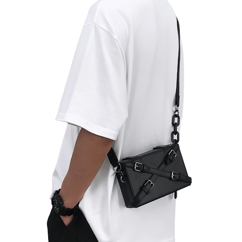 Fashion Box Shape Buckled Bag With Long Strap / Mini Single Shoulder Bag