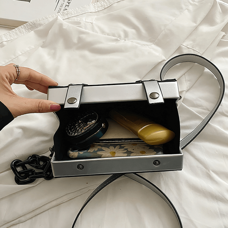 Fashion Box Shape Buckled Bag With Long Strap / Mini Single Shoulder Bag