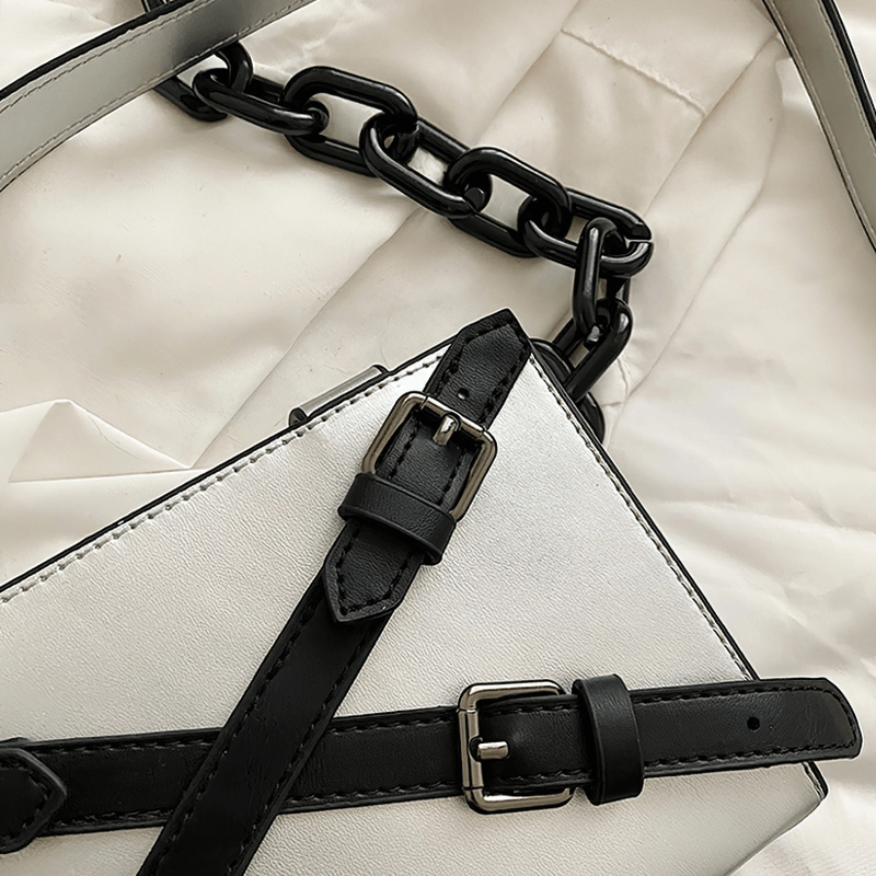 Fashion Box Shape Buckled Bag With Long Strap / Mini Single Shoulder Bag