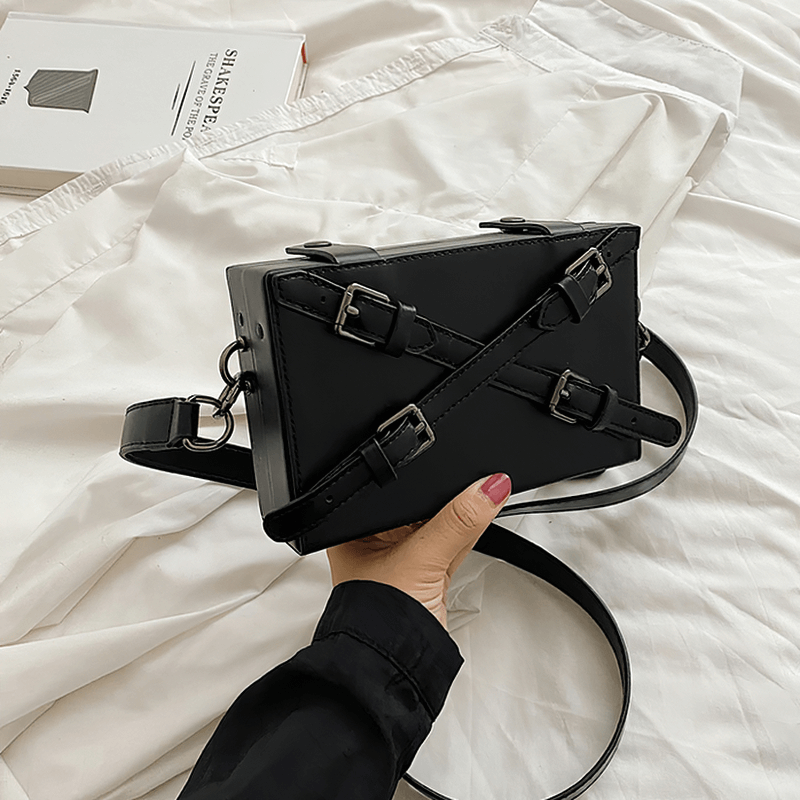Fashion Box Shape Buckled Bag With Long Strap / Mini Single Shoulder Bag