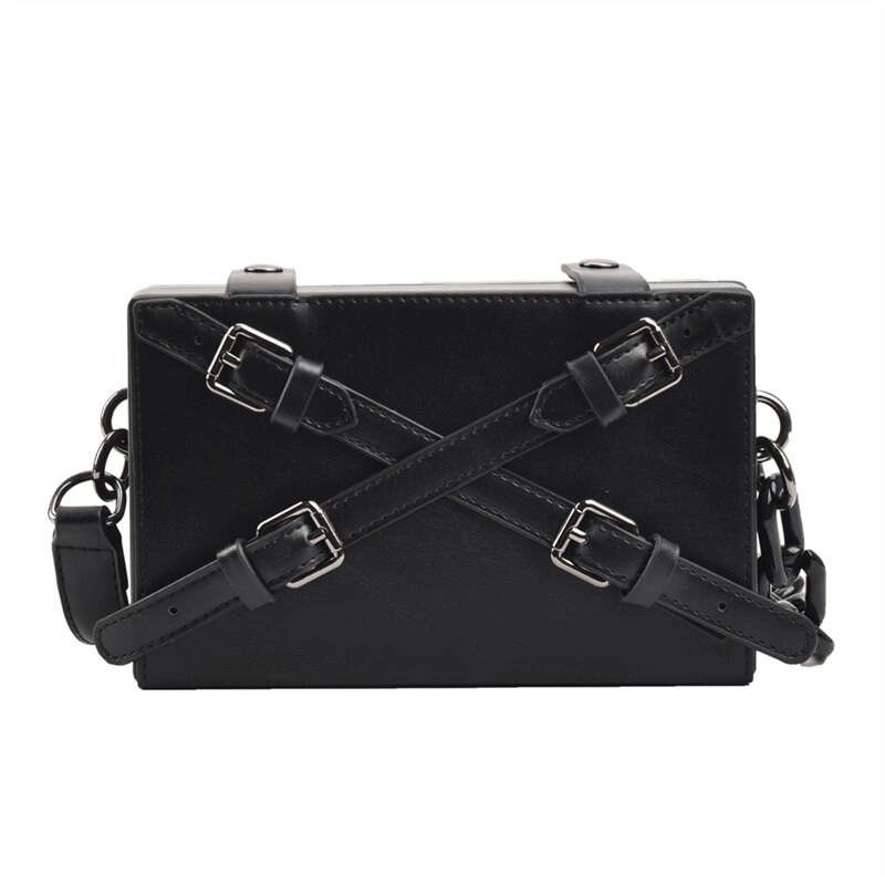 Fashion Box Shape Buckled Bag With Long Strap / Mini Single Shoulder Bag