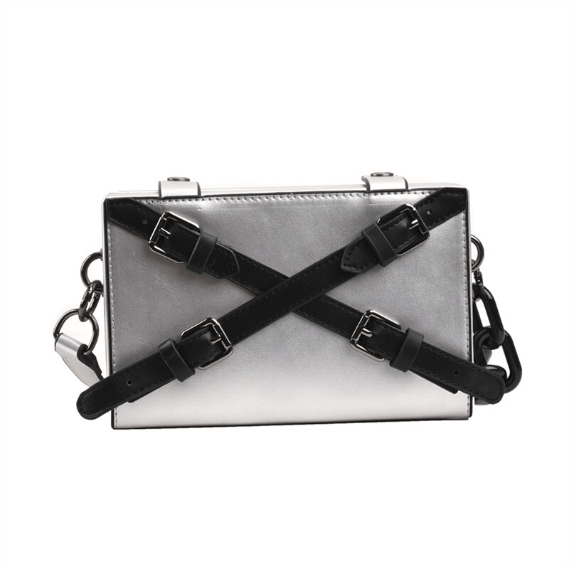 Fashion Box Shape Buckled Bag With Long Strap / Mini Single Shoulder Bag