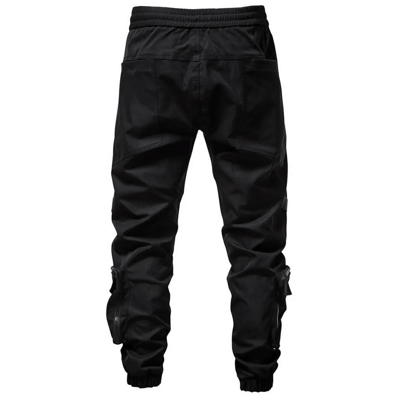 Fashion Cargo Pants with Pockets / Male Elastic Waist Cotton Joggers