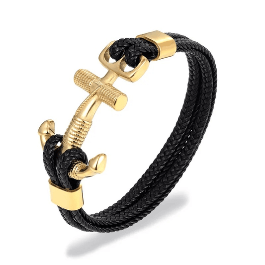 Fashion Cross Anchor Bracelet / Stylish Men's Leather Braslets in Punk Style