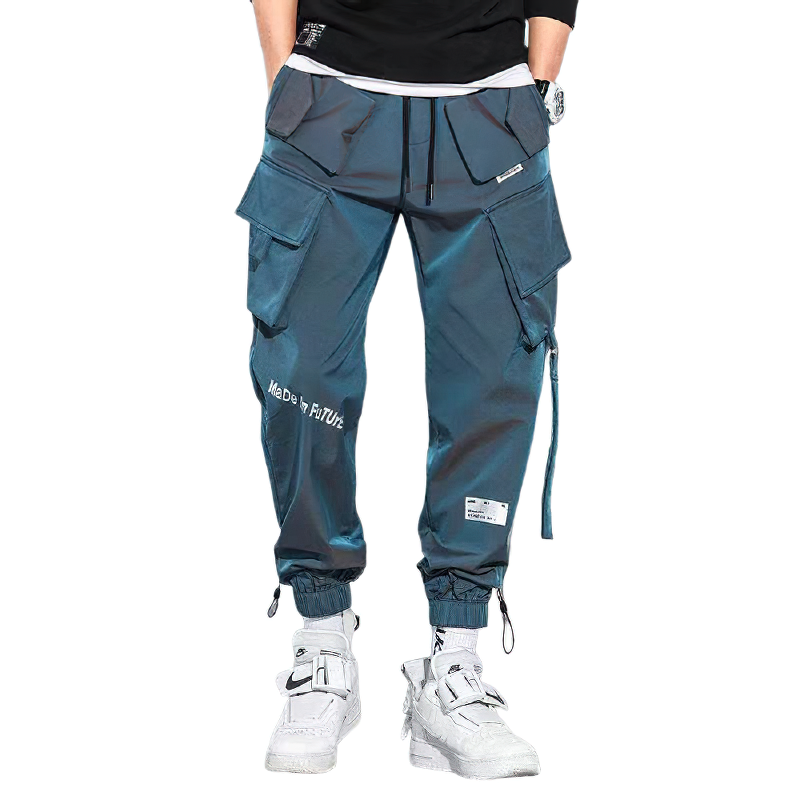 Fashion Cuffs Pants For Men / Casual Streetwear Clothing With Multi Pockets
