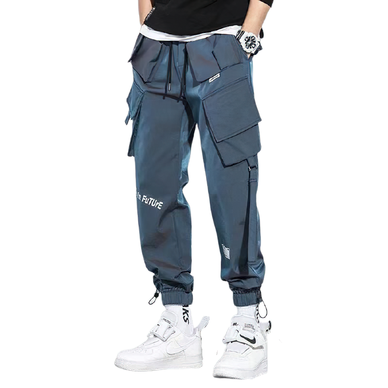 Fashion Cuffs Pants For Men / Casual Streetwear Clothing With Multi Pockets