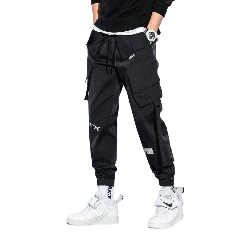 Fashion Cuffs Pants For Men / Casual Streetwear Clothing With Multi Pockets