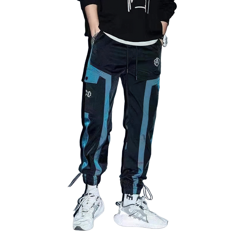 Fashion Cuffs Pants For Men / Casual Streetwear Clothing With Multi Pockets