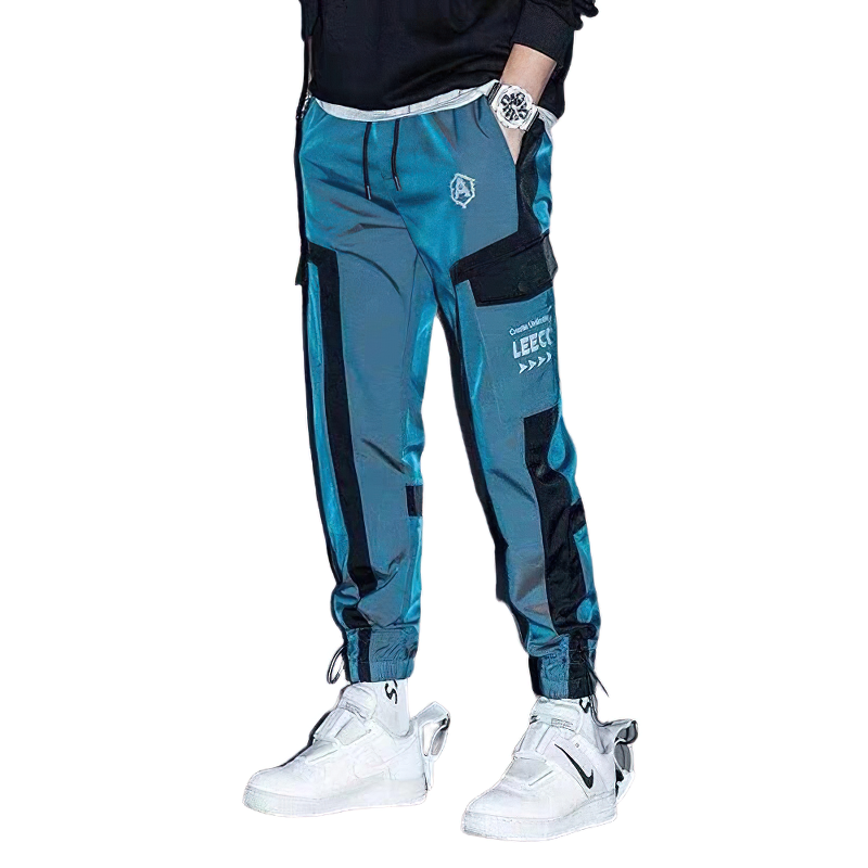 Fashion Cuffs Pants For Men / Casual Streetwear Clothing With Multi Pockets