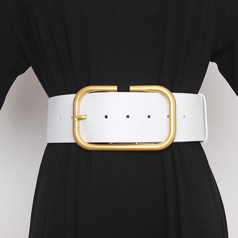 Fashion Genuine Leather Belt for Women / Wide Corset Belt with Metal Buckle