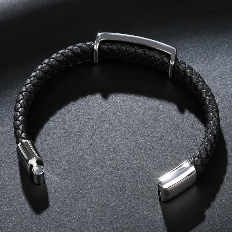 Fashion Genuine Leather Stainless Steel Bracelet with Skulls / Men's Jewelry in Rock Punk Style