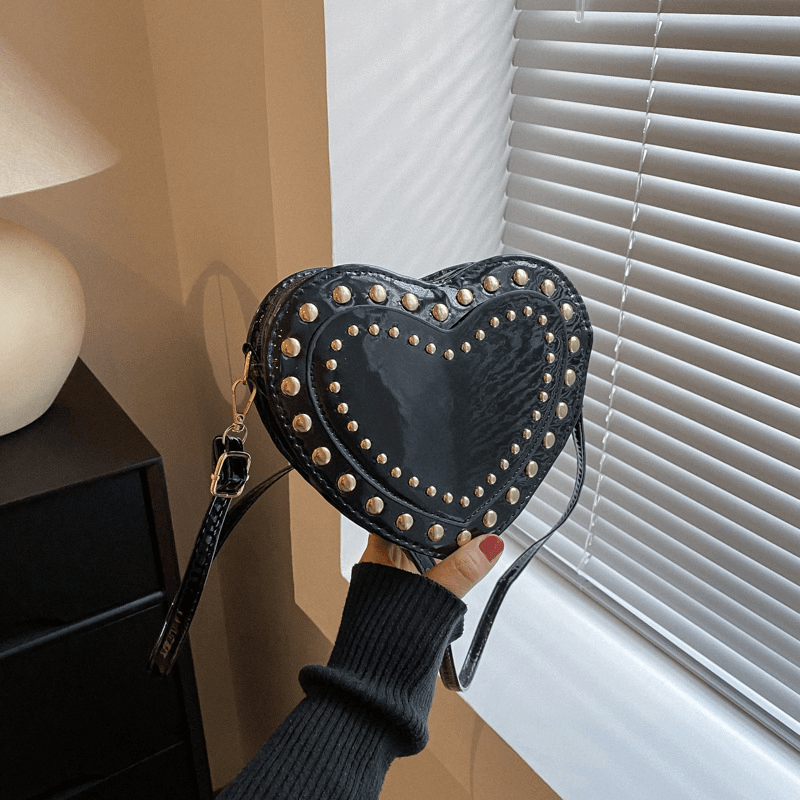 Fashion Heart Shape Small Bag with Rivets / Single Shoulder Women's Bag