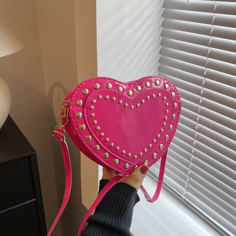 Fashion Heart Shape Small Bag with Rivets / Single Shoulder Women's Bag