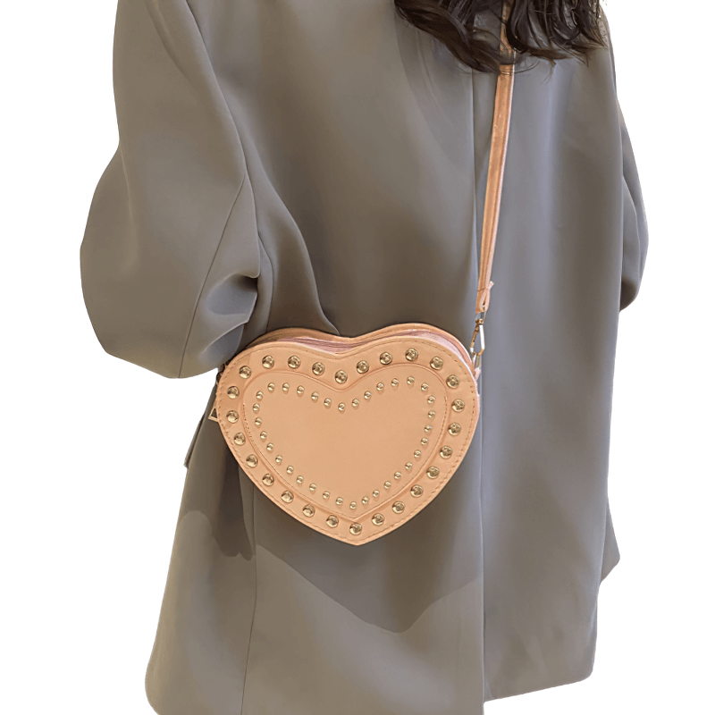 Fashion Heart Shape Small Bag with Rivets / Single Shoulder Women's Bag