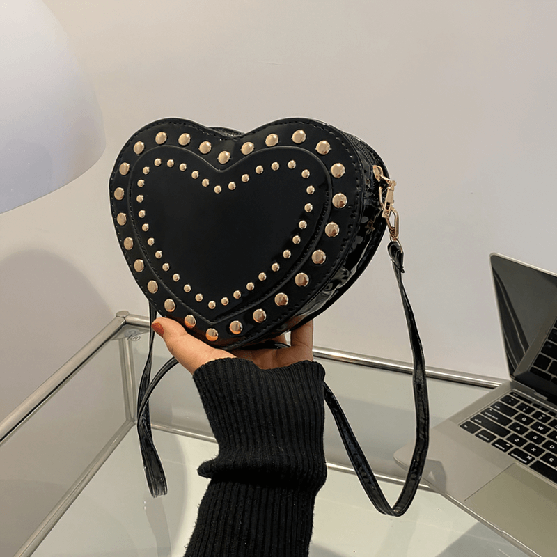 Fashion Heart Shape Small Bag with Rivets / Single Shoulder Women's Bag