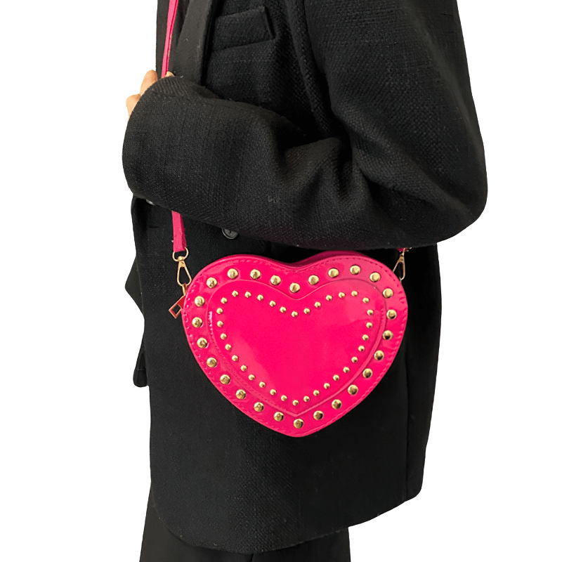 Fashion Heart Shape Small Bag with Rivets / Single Shoulder Women's Bag