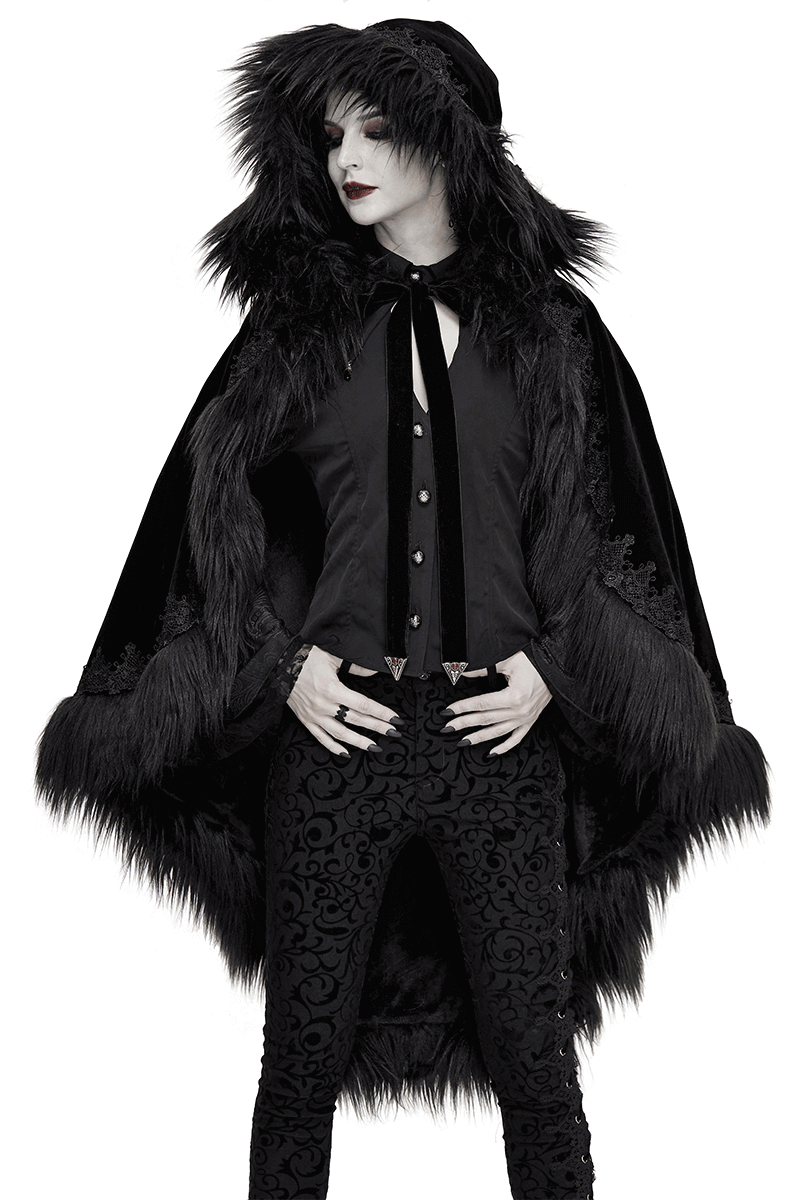Fashion Hooded Cloak for Women / Warm Loose Cloak in Gothic Style