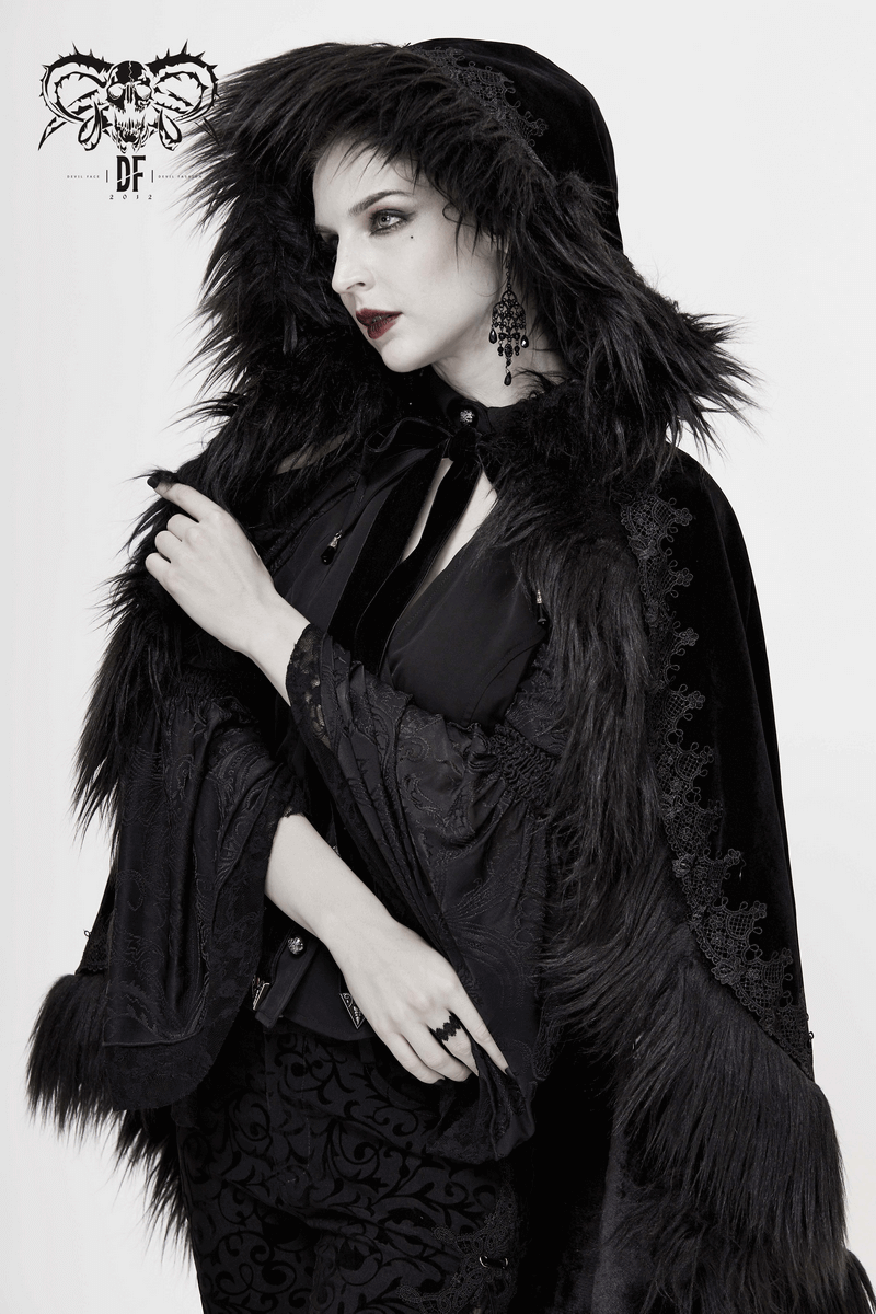 Fashion Hooded Cloak for Women / Warm Loose Cloak in Gothic Style