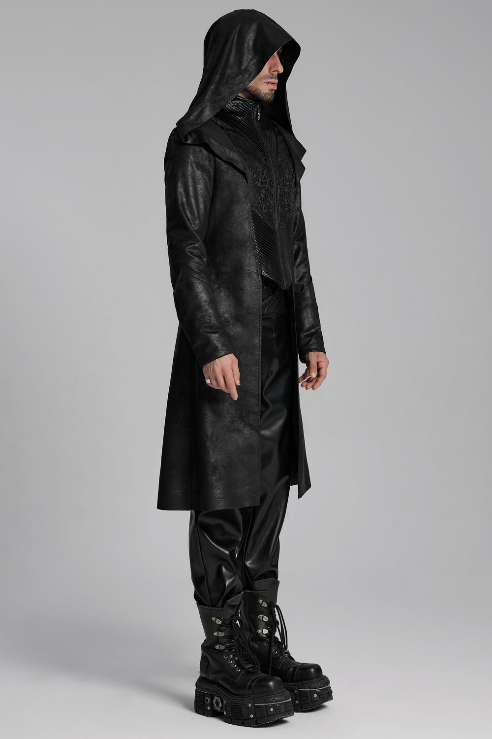 Fashion Hooded Gothic Wizard Long Coat with Men