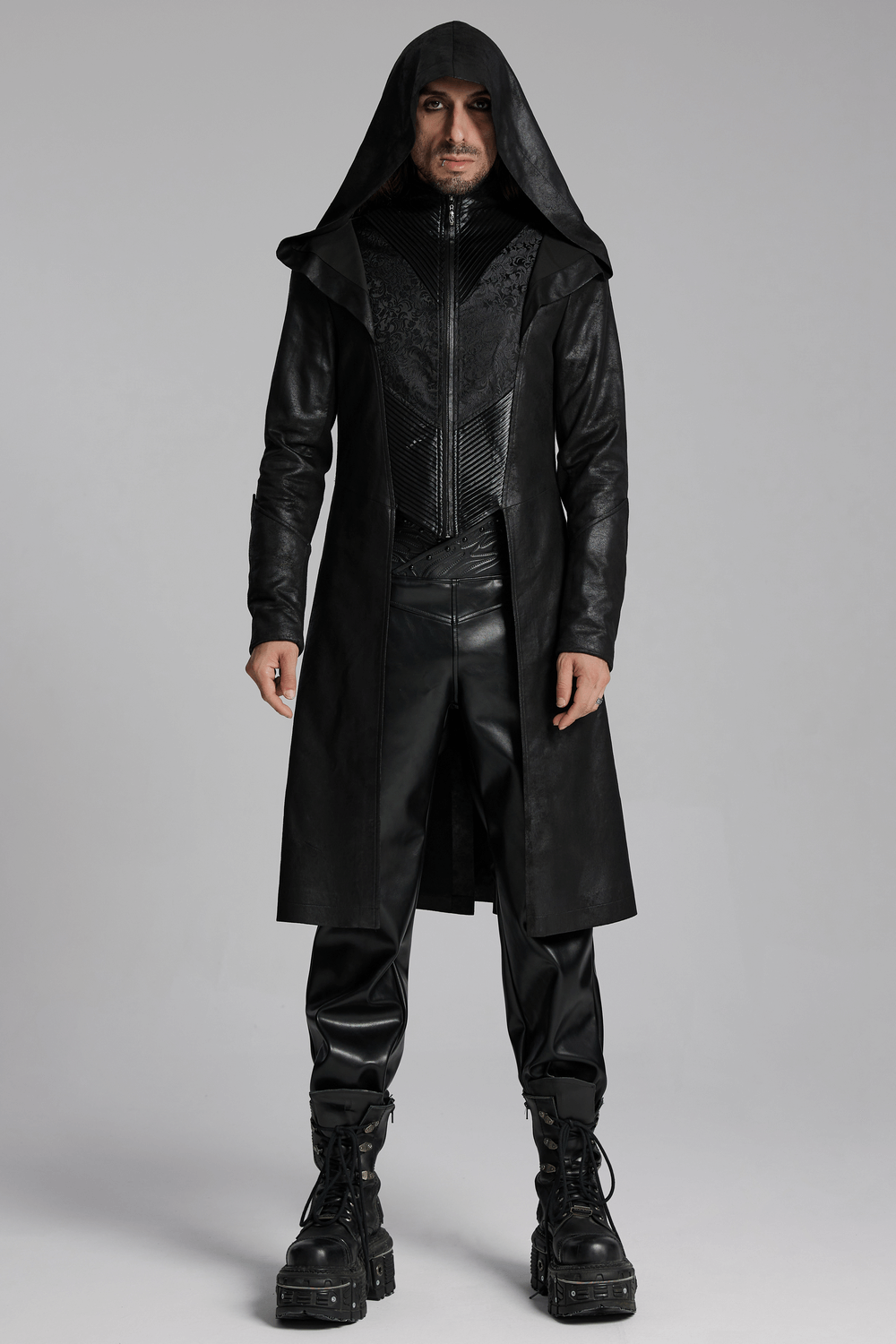 Fashion Hooded Gothic Wizard Long Coat with Men