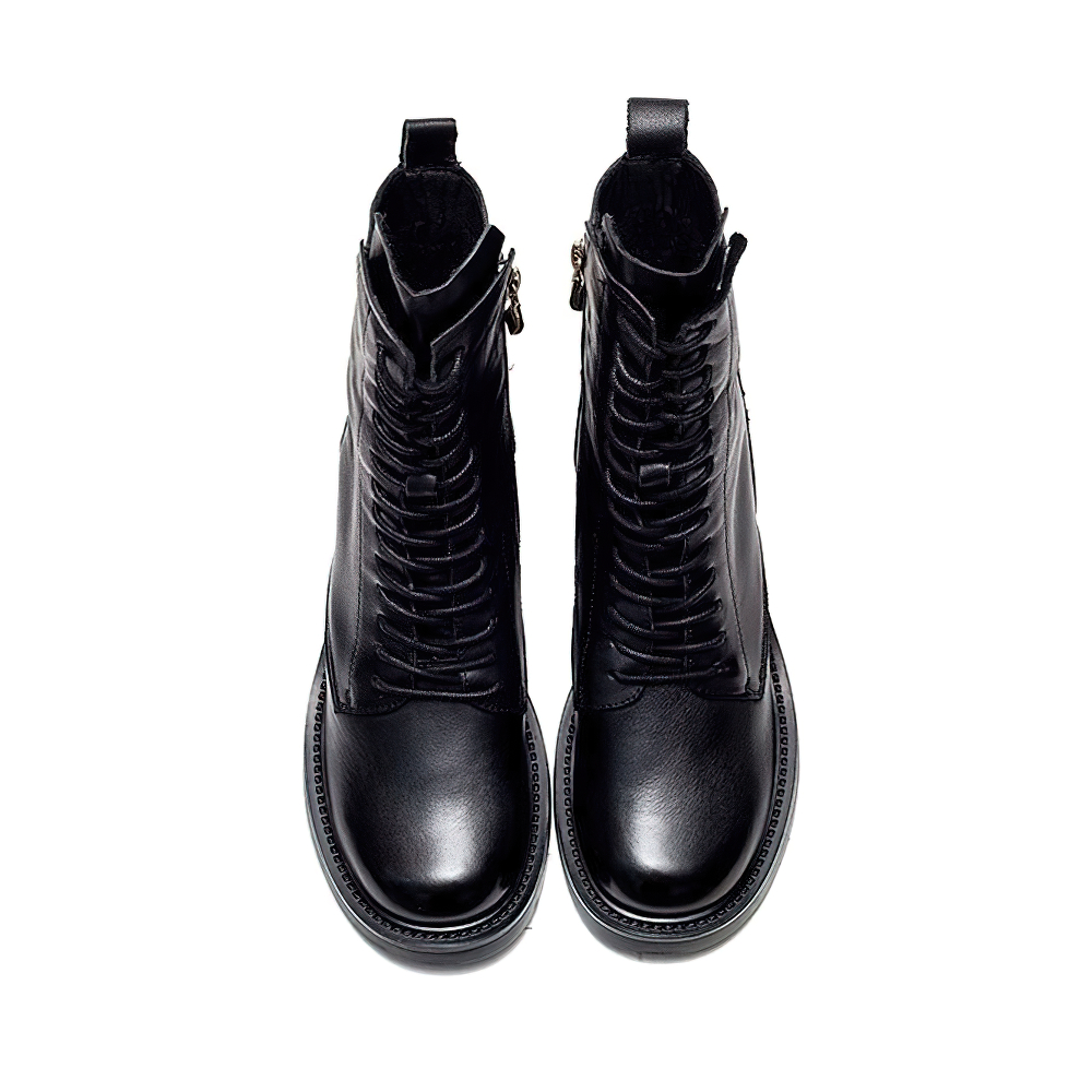 Fashion Ladies Boots of Genuine Leather / Short Women's Ankle Boots with Lace Up