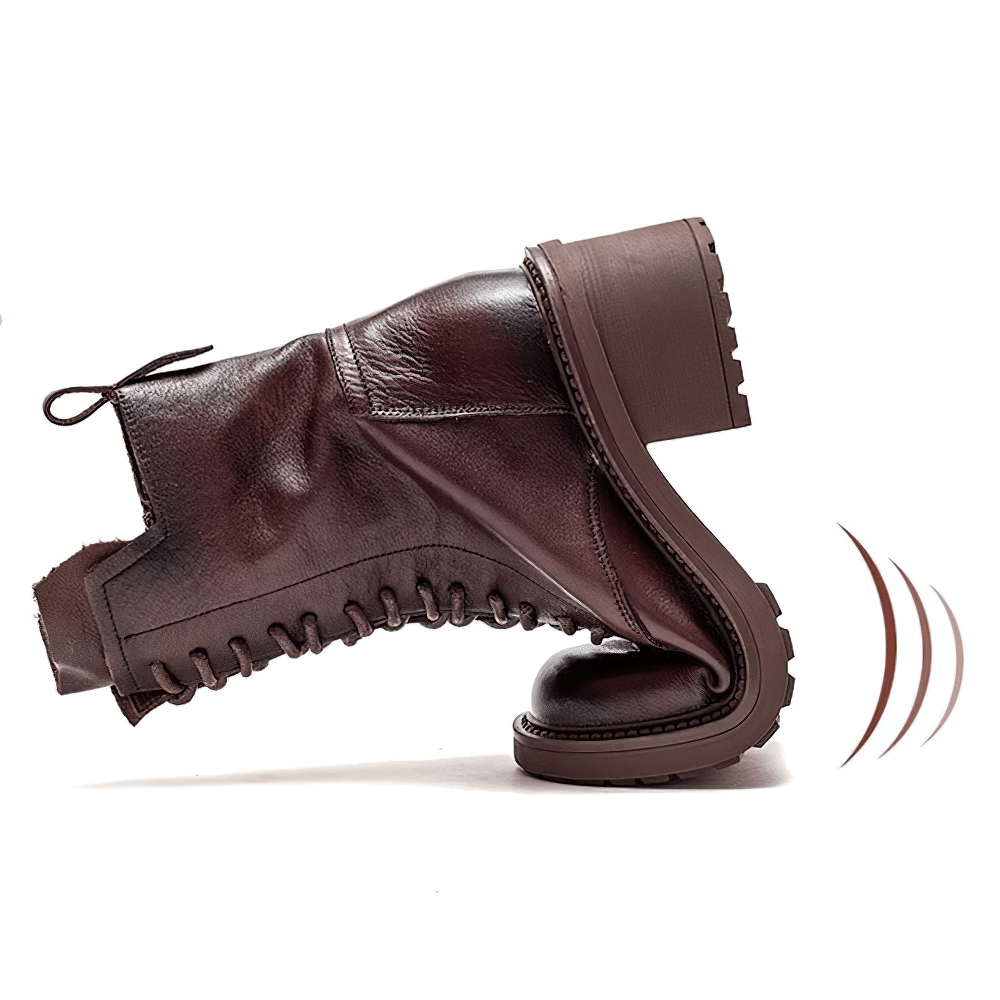 Fashion Ladies Boots of Genuine Leather / Short Women's Ankle Boots with Lace Up