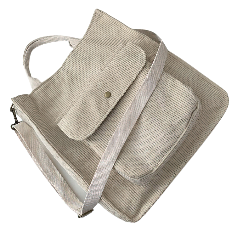 Fashion Ladies Corduroy Handbags / Luxury Designer Casual Tote Bag