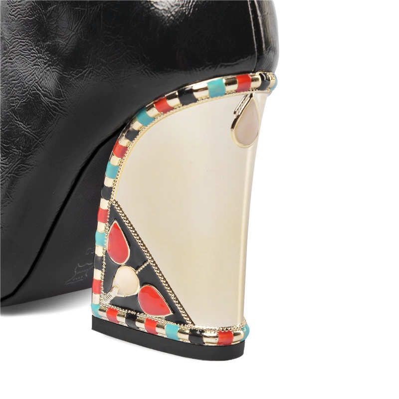 Fashion Ladies Mid-Calf Boots / Women's Genuine Leather Super High Heels Boots