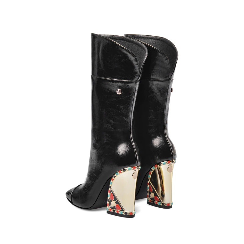 Fashion Ladies Mid-Calf Boots / Women's Genuine Leather Super High Heels Boots