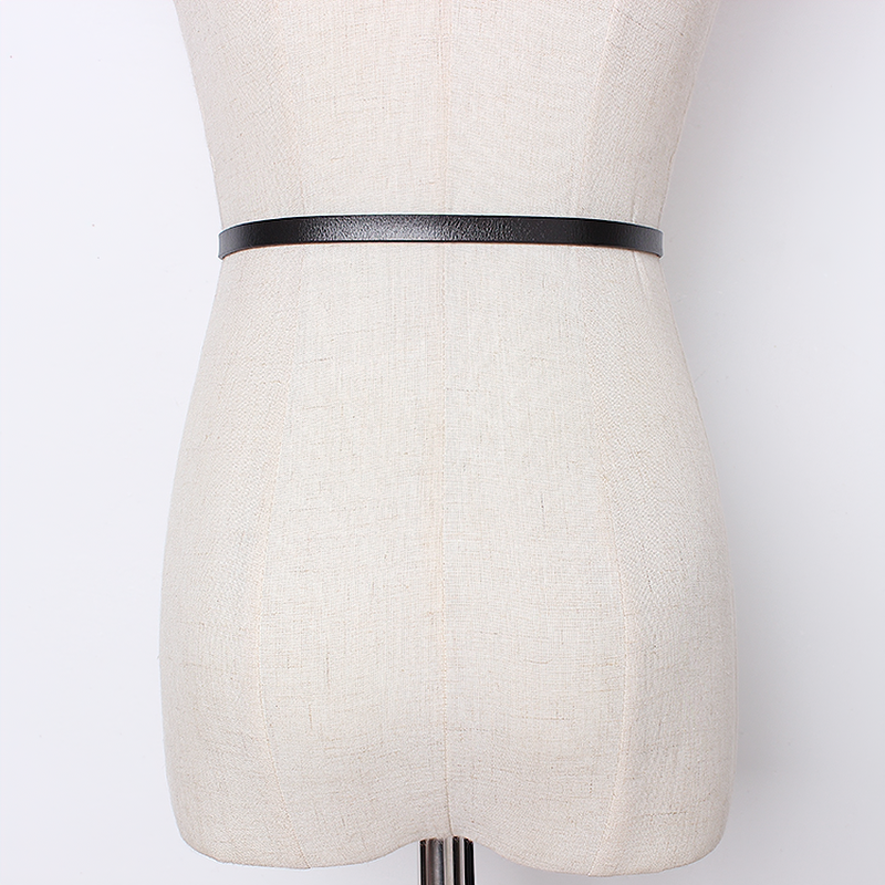 Fashion Ladies PU Leather Belt / Elegant Belt with Metal Triangle Buckle