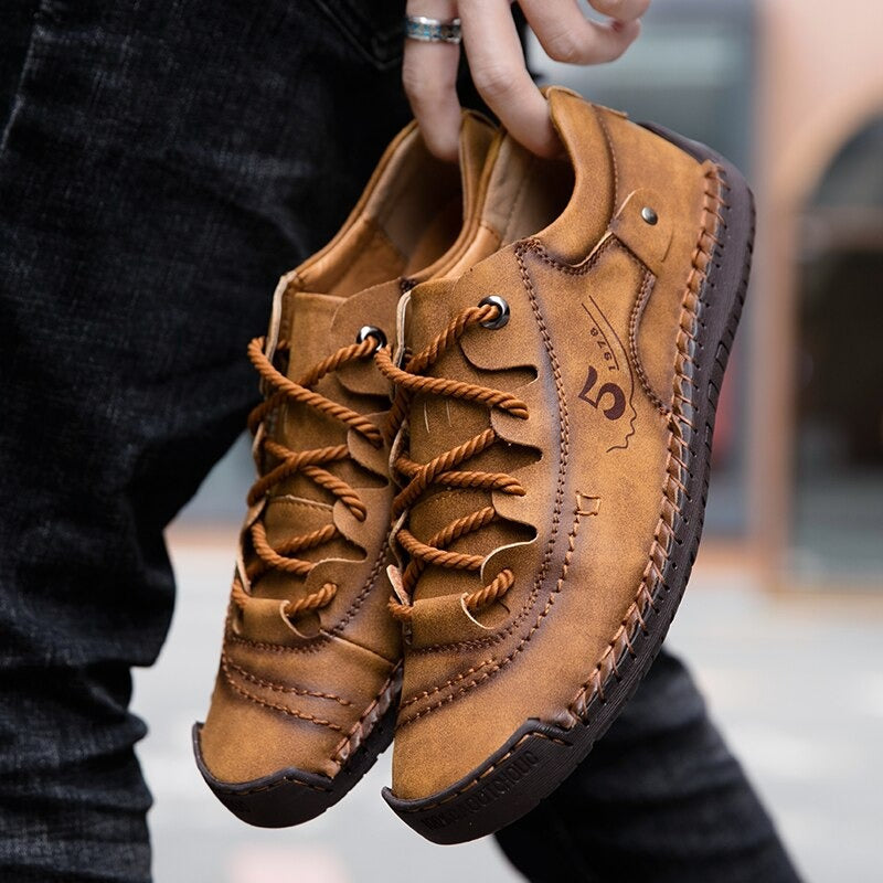 Fashion Loafers For Men With Genuine Leather / Men's Casual Breathable Shoes