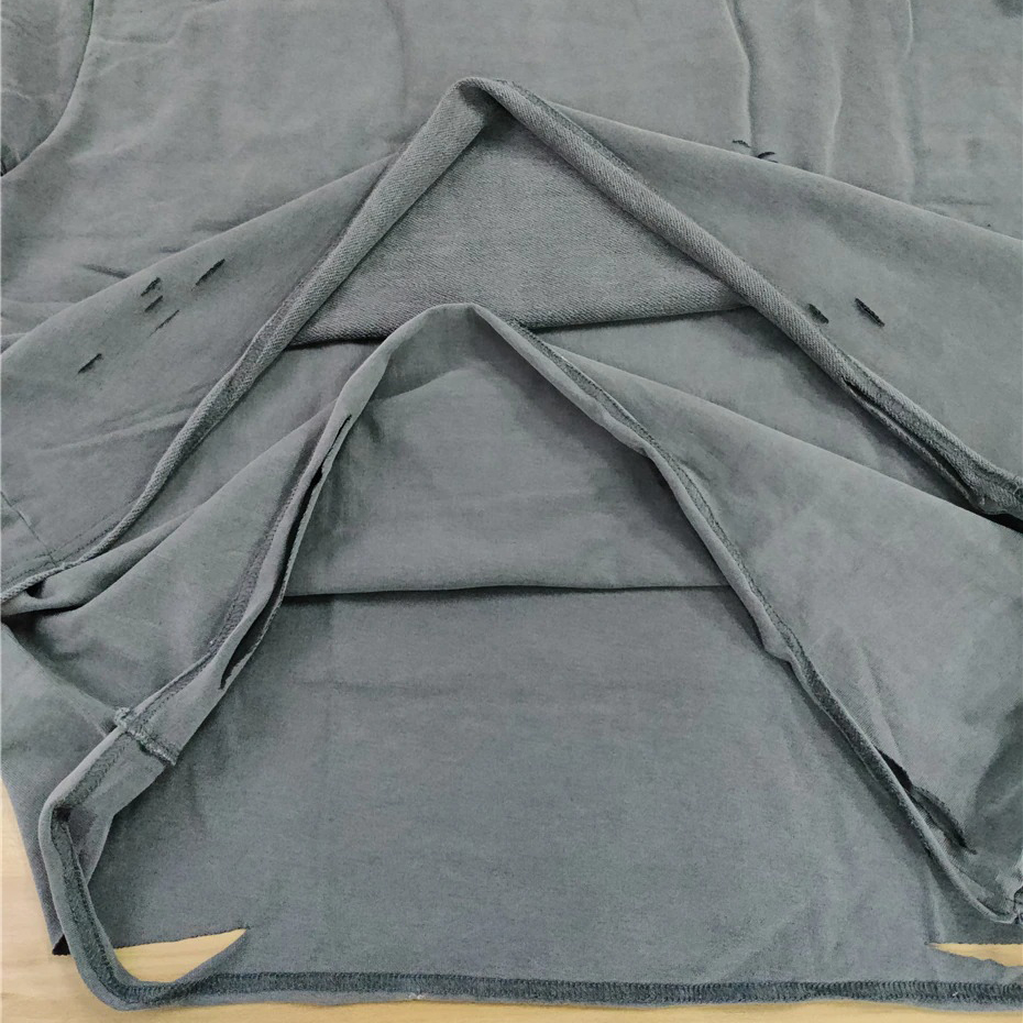 Fashion Loose Ripped Pullover / Men's Solid Color Cotton Sweatshirt / Punk Casual Tops