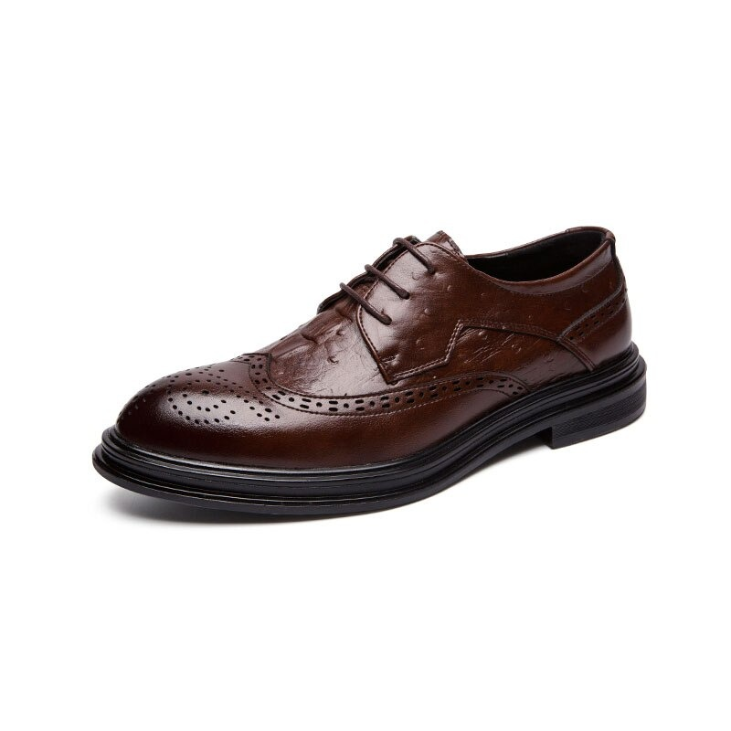 Fashion Male Genuine Leather Shoes / Derby Shoes Lace-up Flat