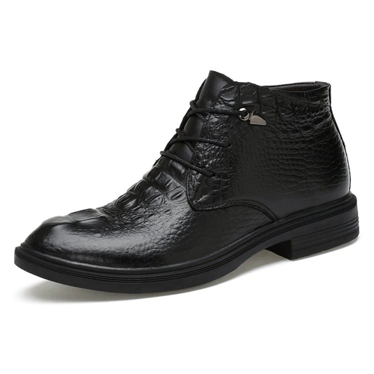 Fashion Men Warm Genuine Leather Boots / Luxury Ankle Shoes on Lace-up