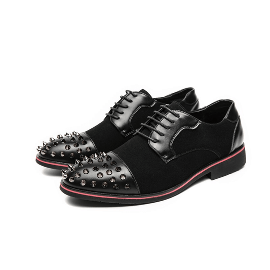 Fashion Men's Dress Shoes with Spikes / Alternative Style Lace-up Male Shoes