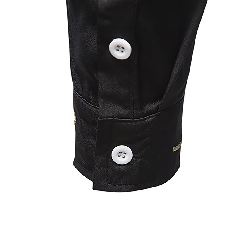 Fashion Men's Embroidered Asymmetric Long-sleeved Shirt / Male Cotton Shirts on Buttons