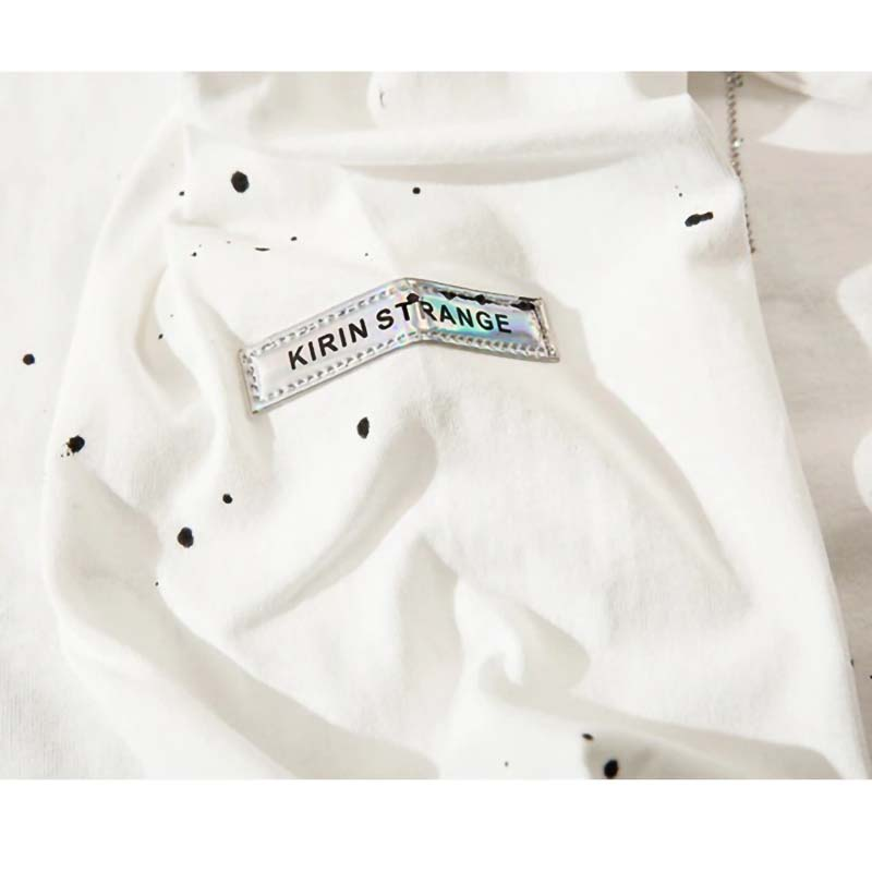 Fashion Men's O-Neck Sweatshirt with Chain / Punk Style Diamond Letter Inkjet Printed Pullover