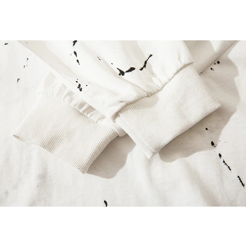 Fashion Men's O-Neck Sweatshirt with Chain / Punk Style Diamond Letter Inkjet Printed Pullover