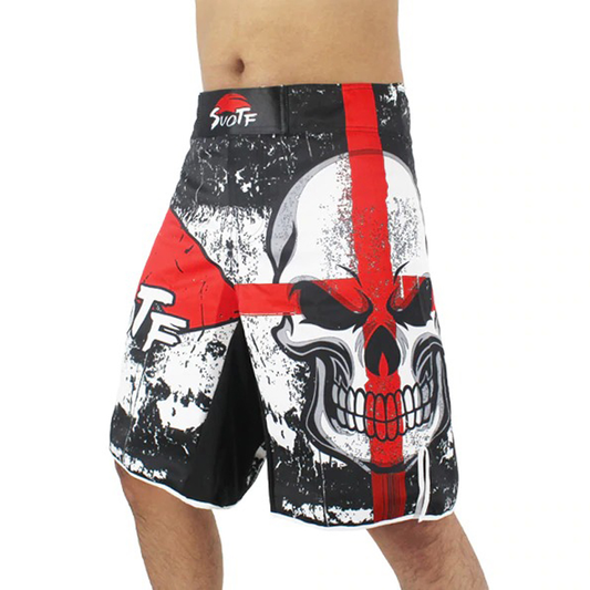 Fashion Men's Shorts with Skull Print / Loose Training Cotton Shorts