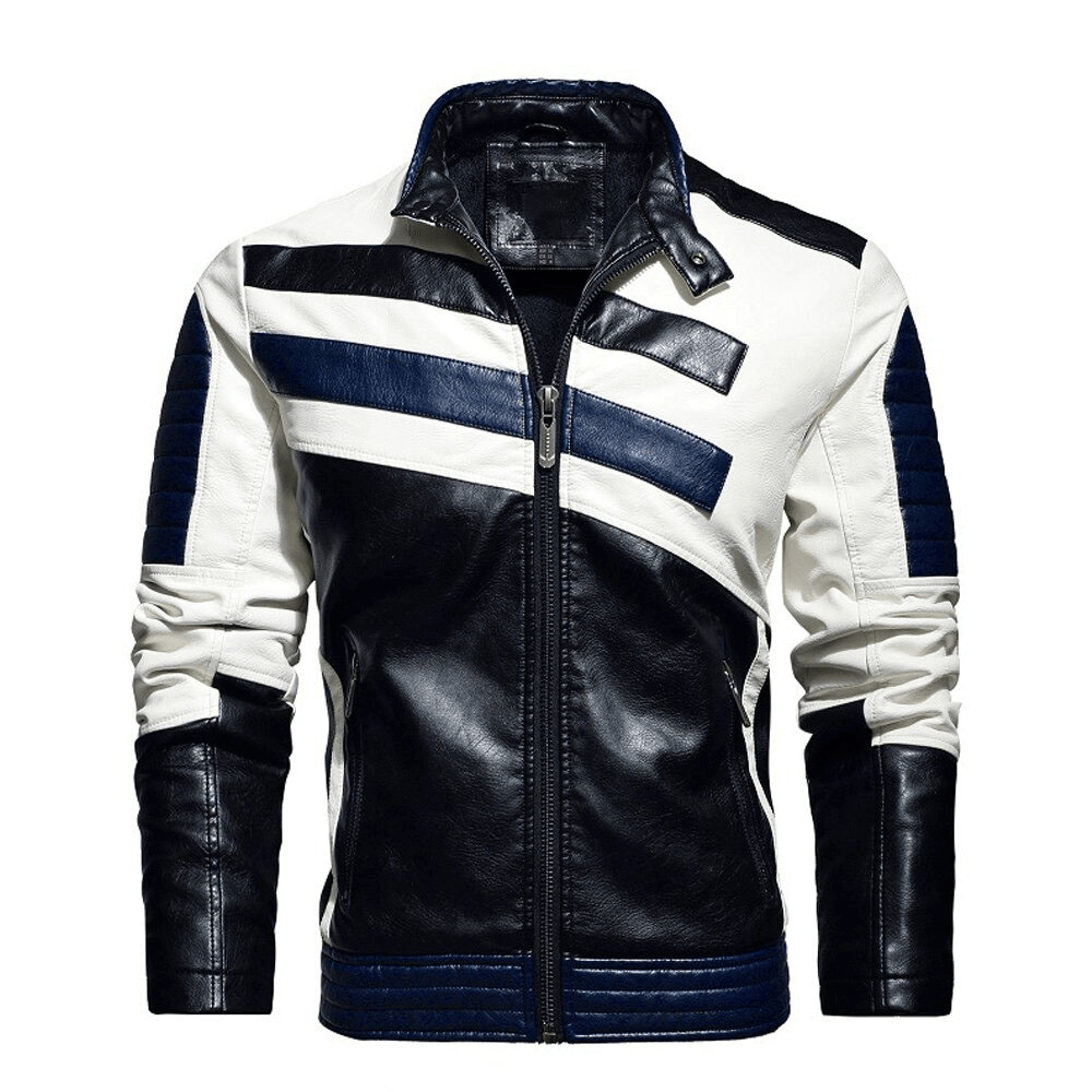 Fashion Men's Zipper PU Jacket / Autumn Casual Motorcycle Jacket / Biker Clothing for Men