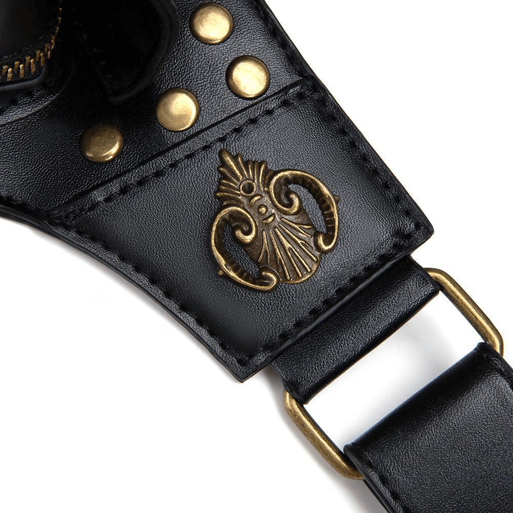 Fashion Motorcycle Waist Leg Bag / Steampunk Chest Bag with Rivets