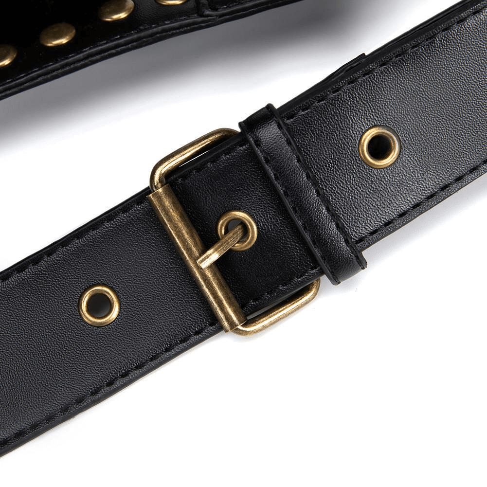 Fashion Motorcycle Waist Leg Bag / Steampunk Chest Bag with Rivets