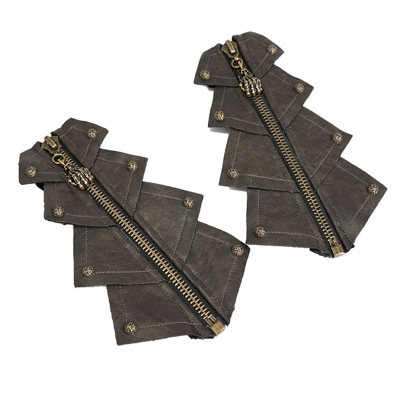 Fashion Open Elastic Bandage Gloves with Skull Zipper for Men