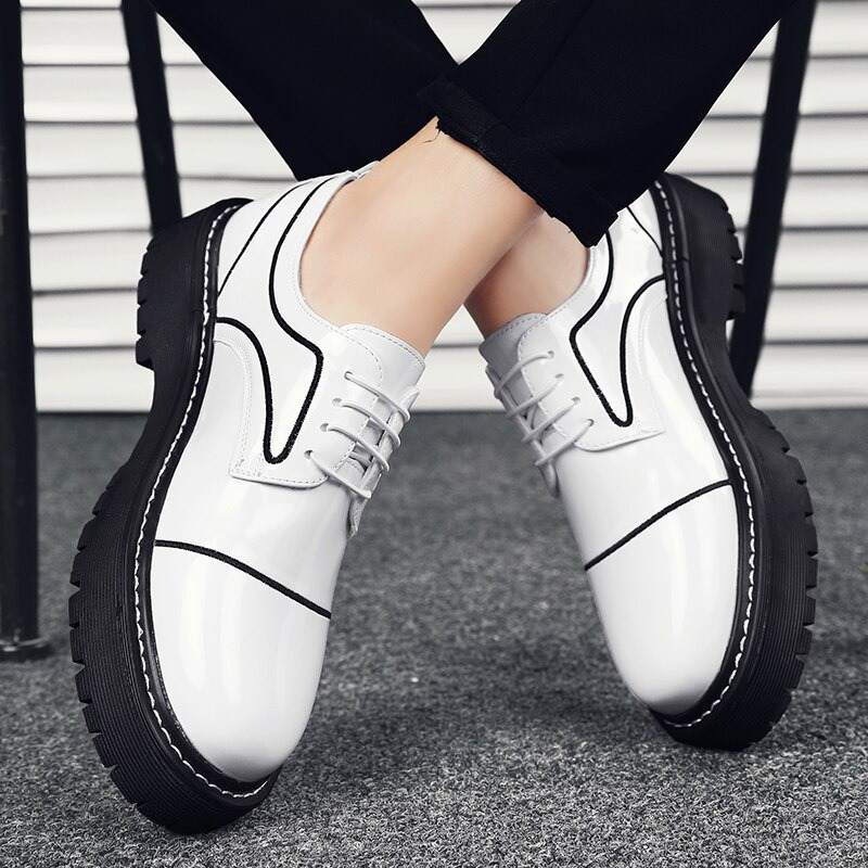 Fashion Oxfords PU Leather Shoes For Men / Casual Male Thick Bottom Footwear