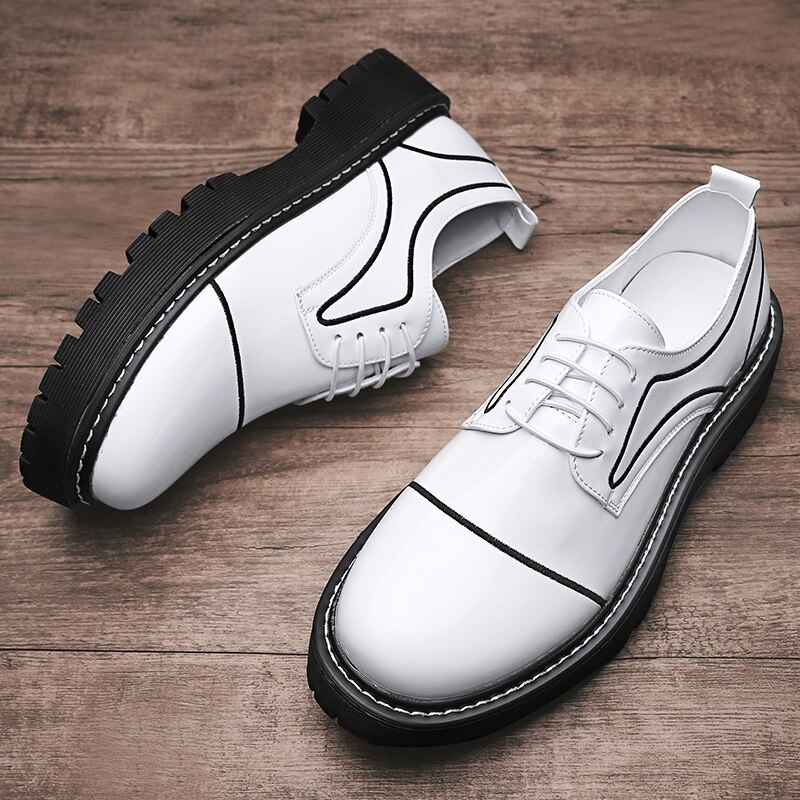 Fashion Oxfords PU Leather Shoes For Men / Casual Male Thick Bottom Footwear